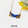 Handmade-costume-fashion-jewelry-blue-cold-enamel-necklace-gold-plated