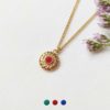 Handmade-gold-plated-necklace-for-women-with-red-pendant-made-in-France