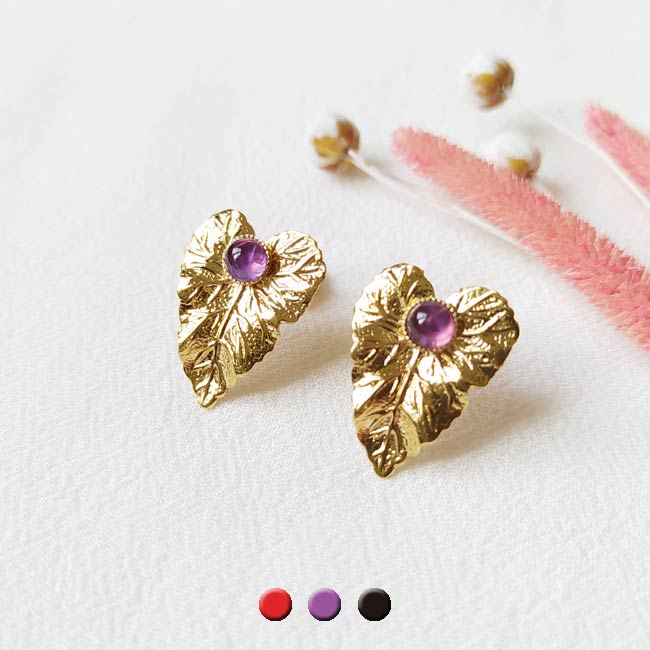 Boucle-d-oreille-fait-à-la-main-pierre-amethyste-violet-bijoux-de-créateur-fantaisie