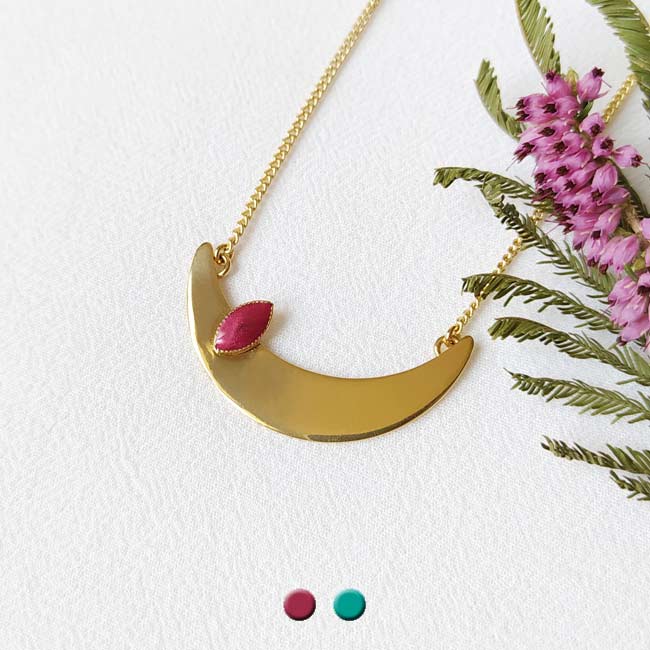Customed-fashion-jewelry-handmade-in-gold-for-women-with-plum-enamel-made-in-France