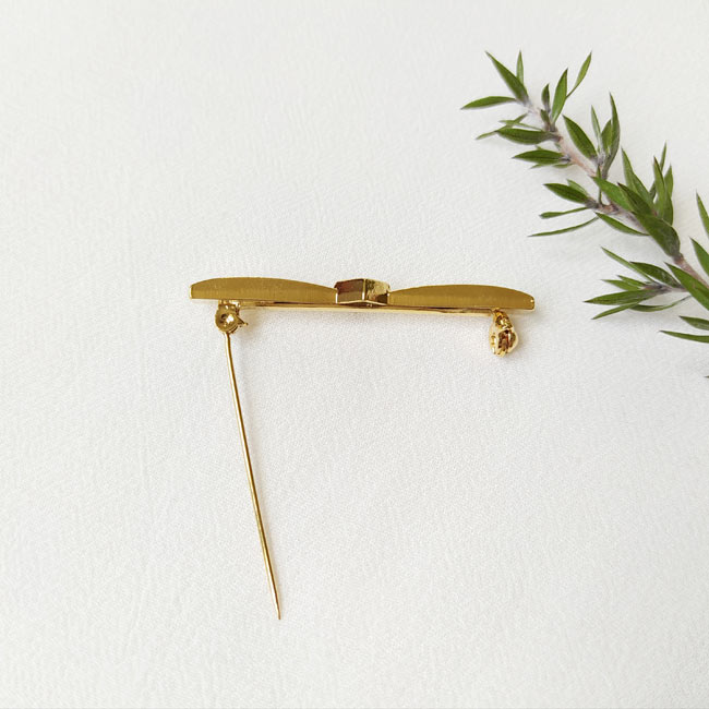 Broche Vintage Nœud En Alliage Doré - Marque Vogue Bijoux, Très Bon état - Bijou Fantaisie Rétro