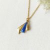 Handmade-gold-plated-short-necklace-for-women-with-blue-enamel-made-in-France