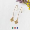 Bijoux-de-créateur-fantaisie-boucles-d-oreilles-fine-email-bleu-dorée-à-l-or-fin