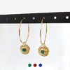 Handmade-gold-plated-earrings-for-women-green-enamel-made-in-France