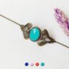 Handmade-bronze-antique-brass-bracelet-for-women-light-blue-enamel-made-in-France