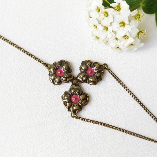 Handmade-bronze-bracelet-for-women-with a-plum-flower-made-in-France