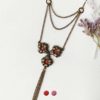 Handmade-bronze-long-necklace-red-handcrafted-in-Paris