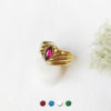 Handmade-gold-plated-adjustable-ring-for-women-with-a-plum-gemstone-made-in-France