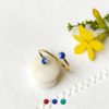 Gold-customed-handmade-fashion-ring-for-women-with-navy-blue-enamel-made-in-France