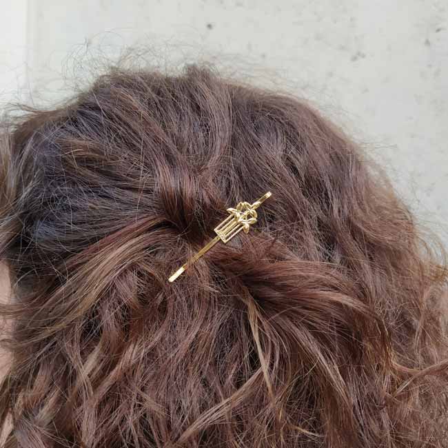 Customed-handmade-gold-hair-pin-for-girl or-women-made-in-Paris-France