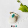 Customed-handmade-fashion-adjustable-gold-ring-for-women-with-turquoise-blue-enamel-made-in-Paris