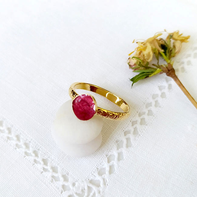 Handmade-customed-fashion-adjustable-ring-for-women-with-plum-cold-enamel-made-in-France