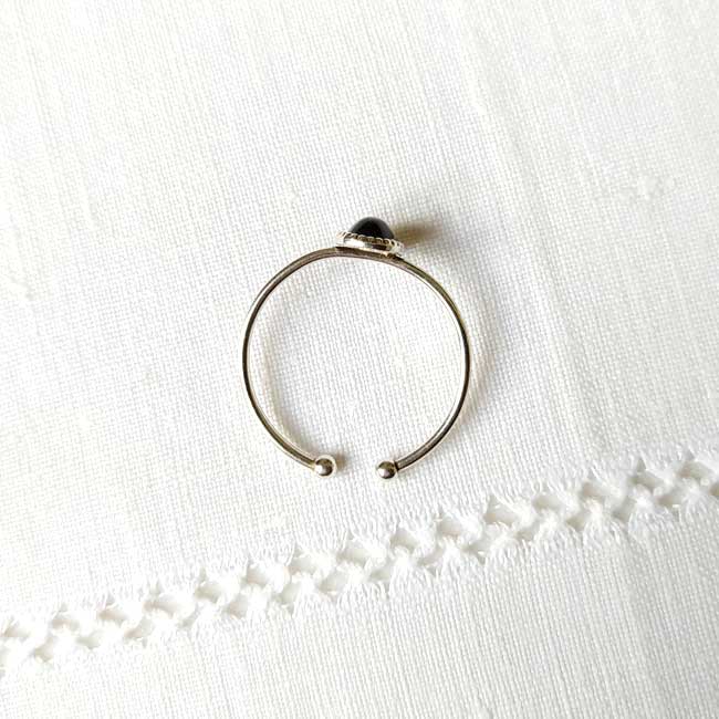 Handmade-fashion-adjustable-silver-ring-for-women-with-gemstone-made-in-France