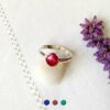Adjustable-silver-handmade-customed-ring-for-women-with-plum-enamel-made-in-France