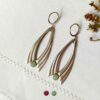 Customed-handmade-silver-plated-earrings-for-women-with-green-gemstones-made-in-France