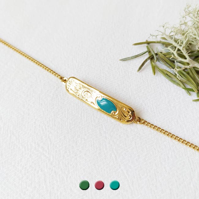 Bracelet-bleu-turquoise-bijoux-de-créateur-fantaisie-doré-or-pour-femme-fait-à-Paris
