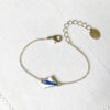 Bijoux-bracelet-réglable-de-créateur-fantaisie-fait-main-argenté-pour-femme-avec-email-bleu-fait-en-France