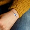 Bijoux-bracelet-réglable-de-créateur-fantaisie-fait-main-argenté-pour-femme-avec-email-bleu-marine-fait-en-France