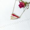 Handmade-fashion-short-adjustable-silver-necklace-for-women-with-plum-enamel-fmade-in-France