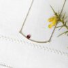 Fashion-customed-short-adjustable-silver-necklace-for-women-with-plum-gemstone-made-in-France