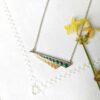 Fashion-customed-handmade-silver-necklace-for-women-with-green-enamel-made-in-France