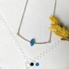 Handmade-customed-short-silver-necklace-for-women-with-blue-gemstone-made-in-France