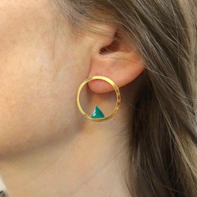 Handmade-customed-gold-earrings-for-women-with-bleu-enamel-made-in-France