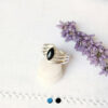 Fashion-customed-handmade-adjustable-silver-ring-for-woman-with-a-black-gemstone-sold-online