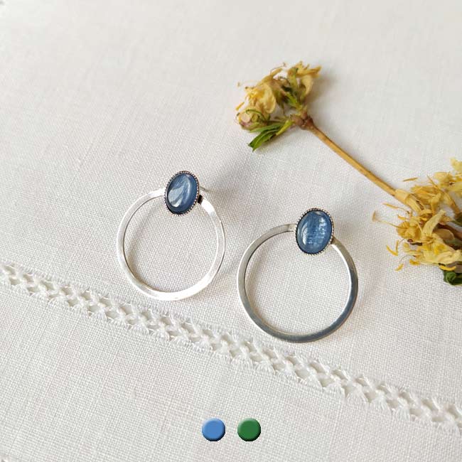 Gemstone silver earrings outlet