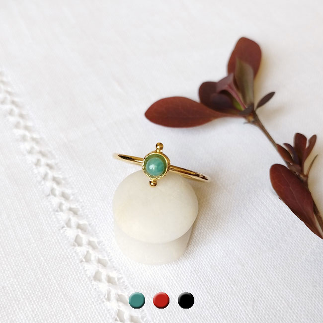 Customed-fashion-handmade-gold-adjustable-ring-for-women-with-a-blue-green-amazonite-gemstone-in-France
