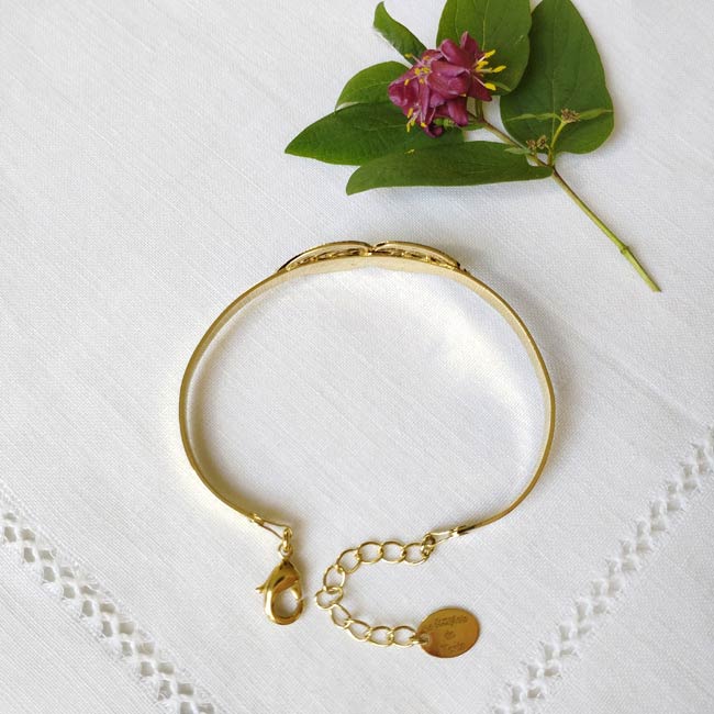 Customed-fashion-handmade-gold-adjustable-bangle-bracelet-for-women-with-enamel-made-in-France