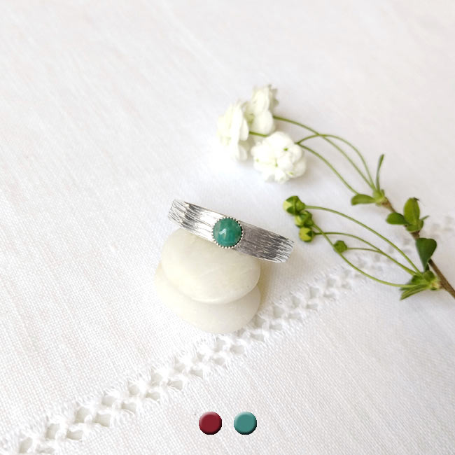 Customed-fashion-handmade-silver-adjustable-ring-for-woman-with-blue-green-amazonite-gemstone-in-France