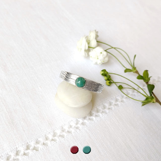 Bague-plaqué-argent-réglable-de-créateur-fantaisie-pour-femme-fabrication-artisanale-avec-pierre-naturelle-bleu-vert-amazonite-en-France