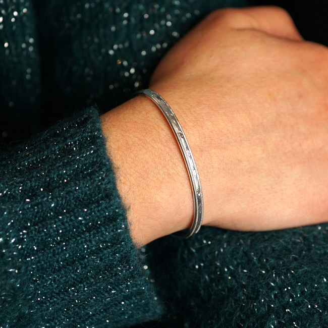 Bracelet Jonc argent Una