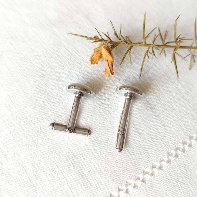 Accessoires-pour-homme-boutons-de-manchette-argentés-avec-pierre-naturelle-fait-main-en-Gironde