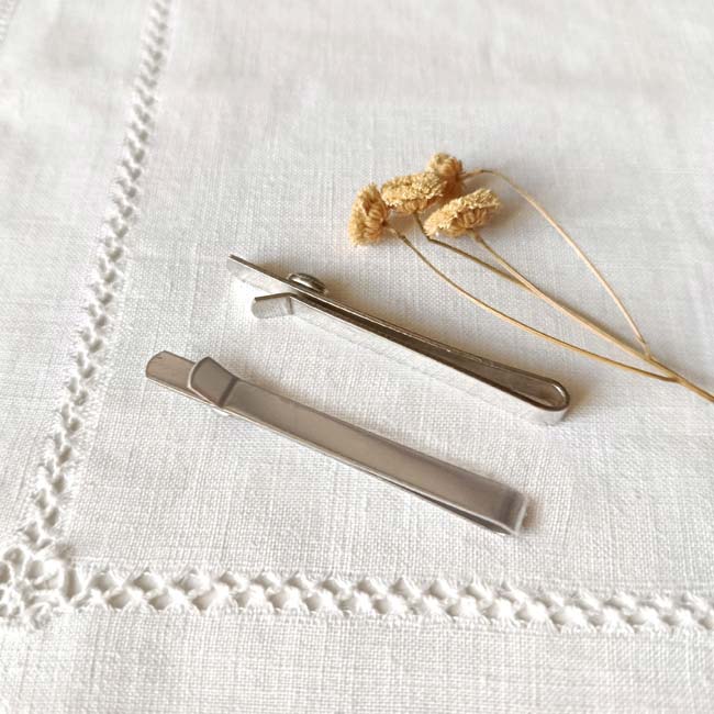 Accessoires-homme-pince-à-cravatte-argent-avec-pierre-naturelle-fait-main-en-Gironde-France