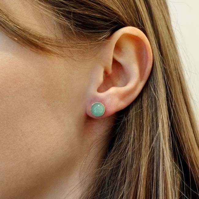 Boucles d&rsquo;oreilles puces argent Pearl