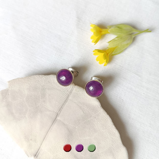 Boucles d&rsquo;oreilles puces argent Pearl