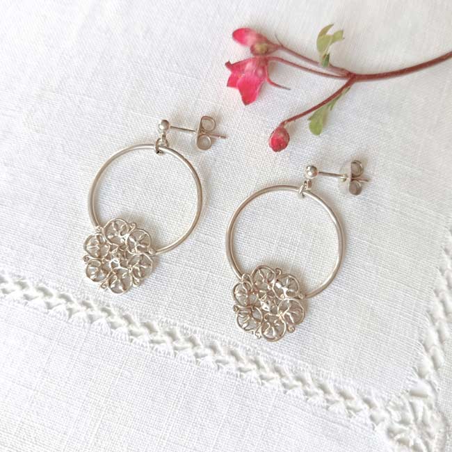Boucles d&rsquo;oreilles argent Perrine