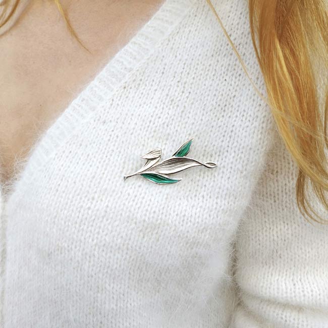 Broche argent Natura